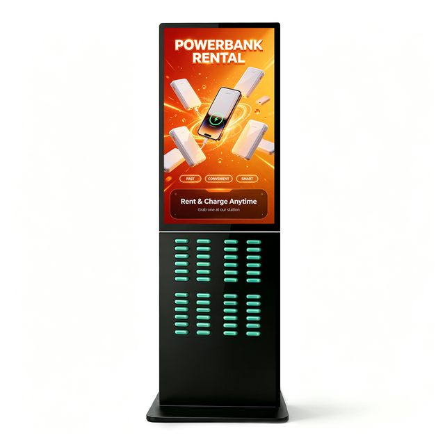 Digital Signage Kiosks with Integrated Shared Power Bank Stations