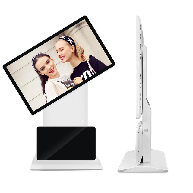 Floor Standing 360° Smart Touch Screen 4K LCD Advertising Display Kiosk Animation for Rotating Digital Signage